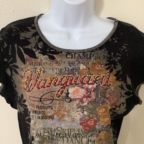 Blue Canyon Vintage Y2K Western Cowgirl Fairy Grunge Floral Baby Tee Large - Picture 2 of 11